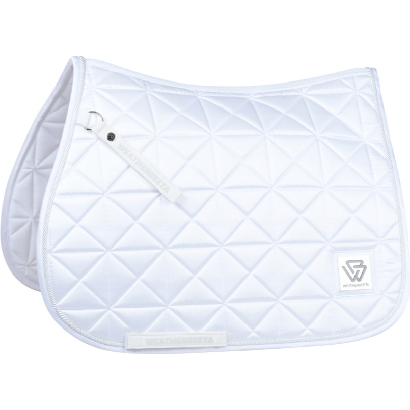 2026 WeatherBeeta Satin Luxe Air-Tec Euro Jump Shaped Saddle Pad 1030349005 - White